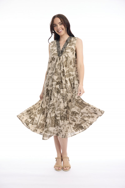 Loumarin Dress Maxi V Sleeveless