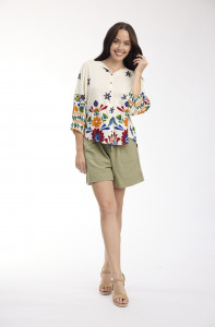 Pellion Top Round Neck button through