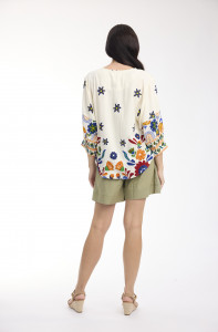 Pellion Top Round Neck button through
