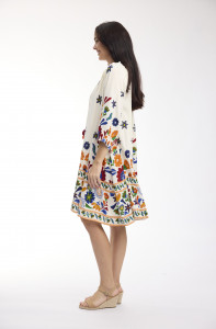 Pellion Dress 3/4 Sleeve Frill Neckline