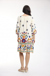 Pellion Dress 3/4 Sleeve Frill Neckline
