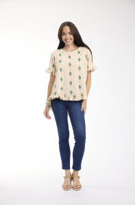 Citadelle Top Frill Embroidered