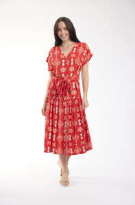 Jardin Exotique Dress V Neck Buttonthrough Short
