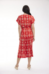 Jardin Exotique Dress V Neck Buttonthrough Short