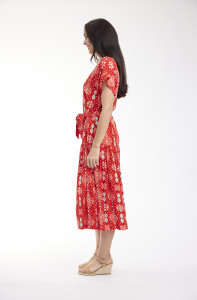 Jardin Exotique Dress V Neck Buttonthrough Short