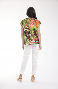 Jardin Exotique Top Rolled Neckline