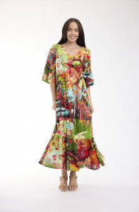 Jardin Exotique Dress Maxi Frill Hem