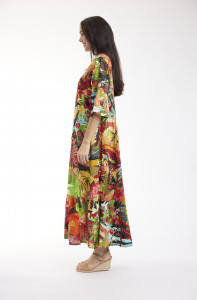 Jardin Exotique Dress Maxi Frill Hem