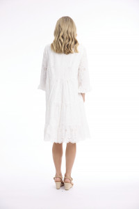 Broderie Dress Frill Hem and Sleeves