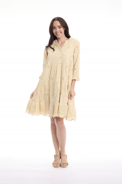 Broderie Dress Frill Hem and Sleeves