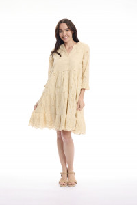 Broderie Dress Frill Hem and Sleeves