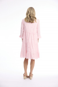 Broderie Dress Frill Hem and Sleeves