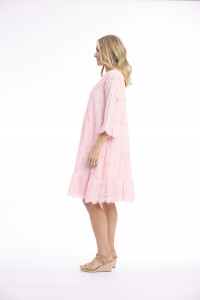 Broderie Dress Frill Hem and Sleeves