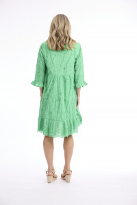 Broderie Dress Frill Hem and Sleeves