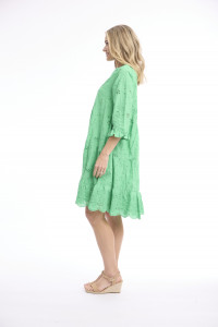 Broderie Dress Frill Hem and Sleeves