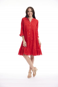 Broderie Dress Frill Hem and Sleeves