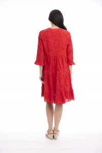 Broderie Dress Frill Hem and Sleeves