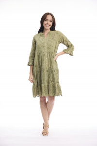 Broderie Dress Frill Hem and Sleeves