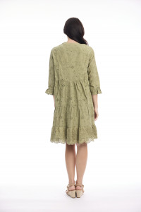 Broderie Dress Frill Hem and Sleeves