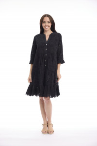 Broderie Dress Frill Hem and Sleeves