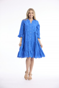 Broderie Dress Frill Hem and Sleeves