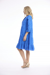 Broderie Dress Frill Hem and Sleeves