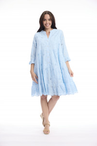 Broderie Dress Frill Hem and Sleeves