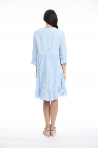 Broderie Dress Frill Hem and Sleeves