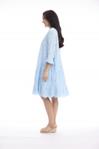 Broderie Dress Frill Hem and Sleeves