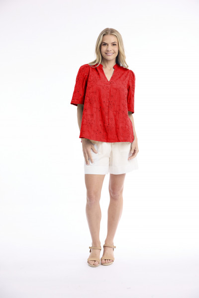 Broderie Top Short Sleeve