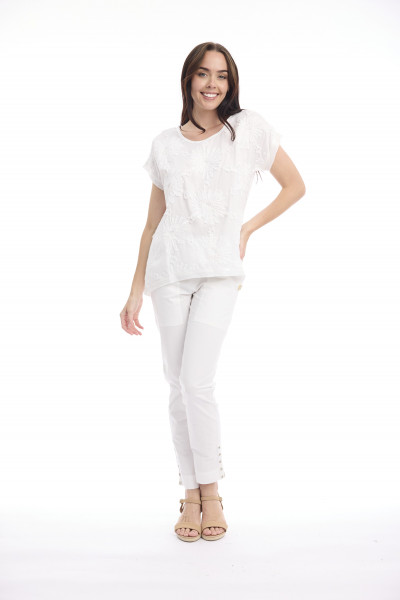 Broderie Top Embellished