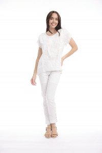 Broderie Top Embellished
