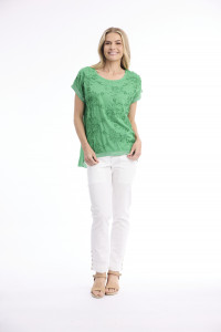 Broderie Top Embellished