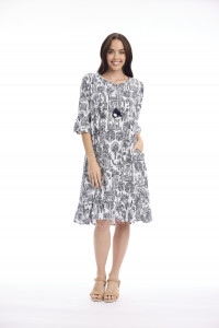 Cassis Dress Frill Sleeve