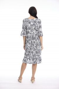Cassis Dress Frill Sleeve