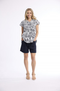 Cassis Top Pleated