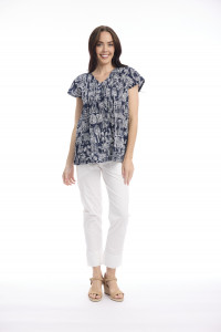 Cassis Top Pleated