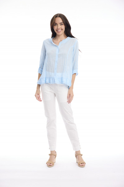 Cotton Gauze Top Buttonthrough