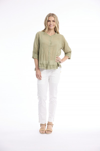 Cotton Gauze Top Buttonthrough