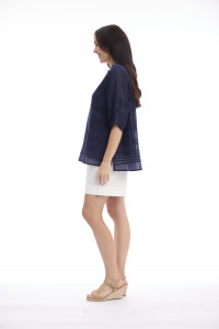 Cotton Gauze Top Pleated