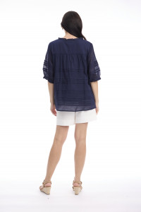 Cotton Gauze Top Pleated