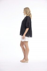 Cotton Gauze Top Pleated