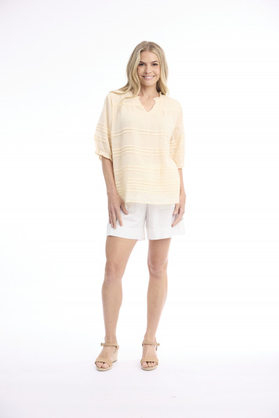 Cotton Gauze Top Pleated