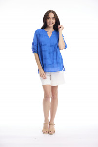 Cotton Gauze Top Pleated