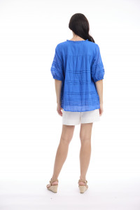 Cotton Gauze Top Pleated