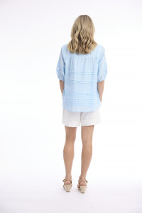 Cotton Gauze Top Pleated