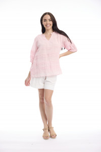 Cotton Gauze Top Pleated