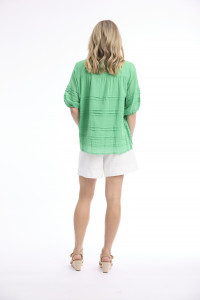 Cotton Gauze Top Pleated