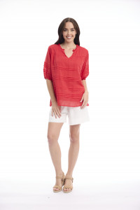 Cotton Gauze Top Pleated