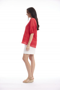Cotton Gauze Top Pleated